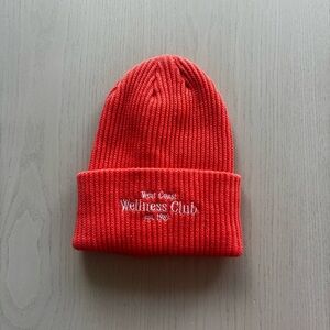 Anthropologie West Coast Wellness Club Coral Beanie